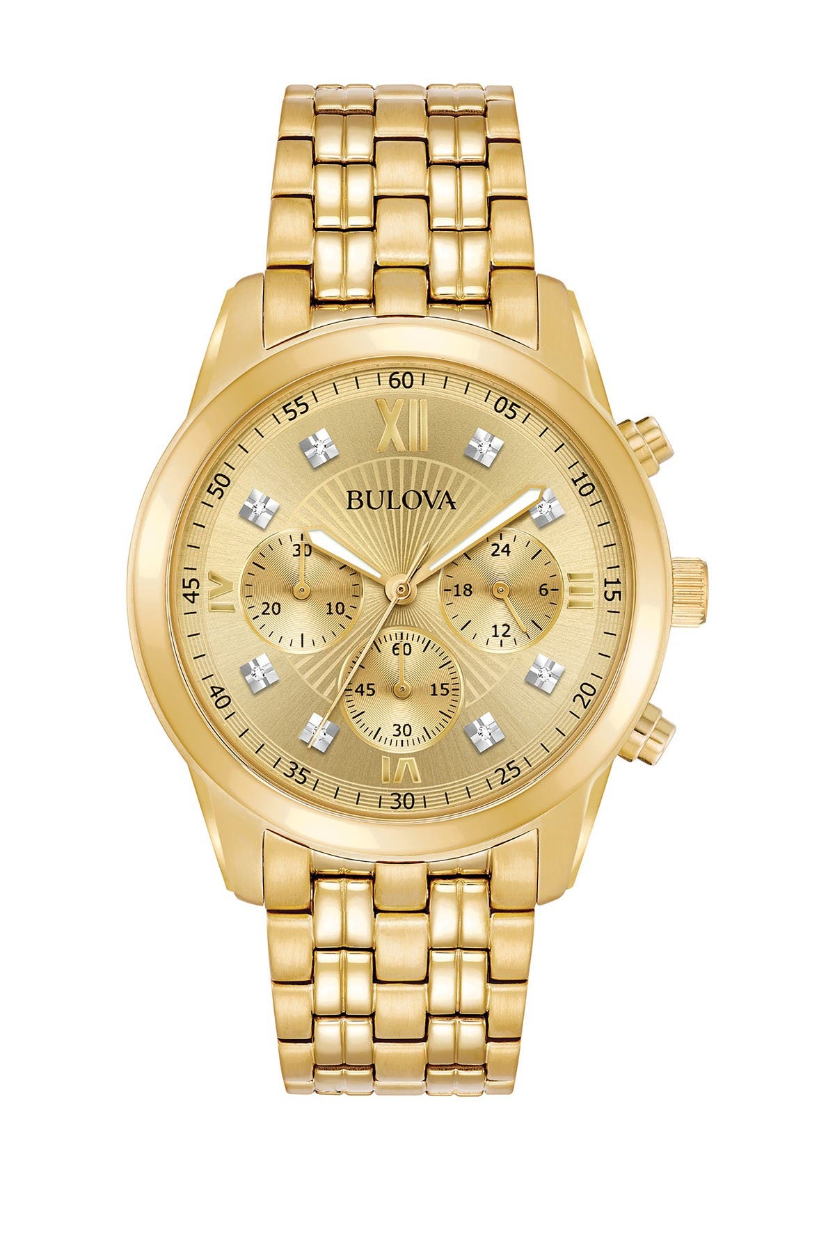 bulova men's gold diamond watch