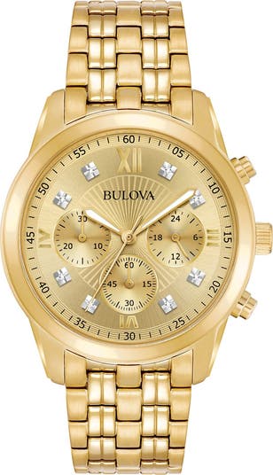 Bulova diamond 2025 chronograph watch