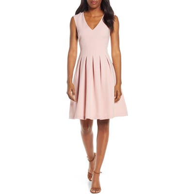 Harper Rose Sleeveless Crepe Fit & Flare Dress, Pink