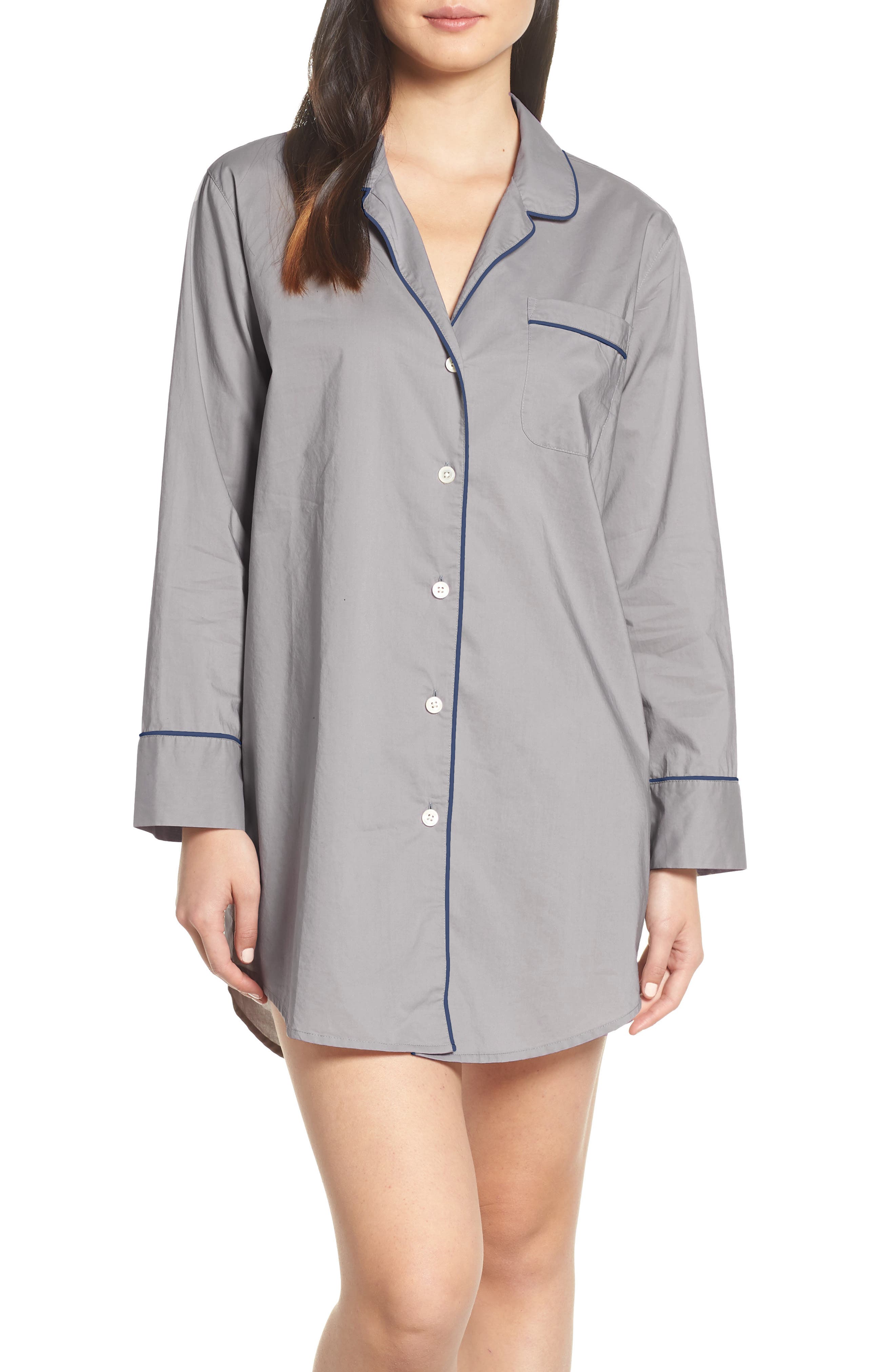 J.crew End On End Sleep Shirt, Grey