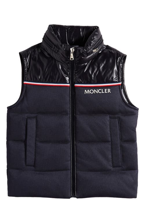 Moncler Kids' Peter Mixed Media Down Vest in Blue Navy at Nordstrom, Size 12Y