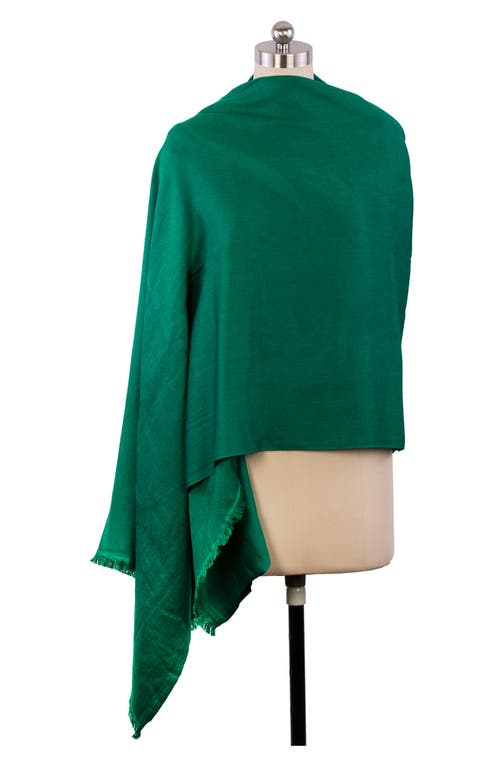 Saachi Cashmere Silk Eyelash Fringe Scarf In Green