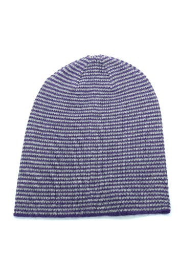 Shop Portolano Mini Stripe Slouchy Hat In Purple/grey