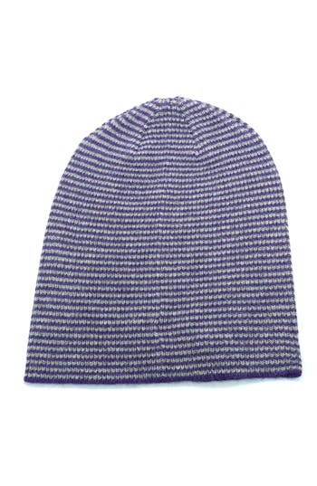 Portolano Mini Stripe Slouchy Hat In Purple/grey