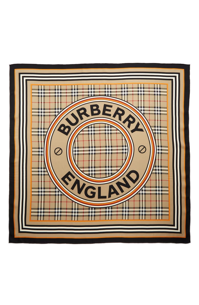 Burberry Heritage Stripe Border Square Silk Scarf | Nordstrom