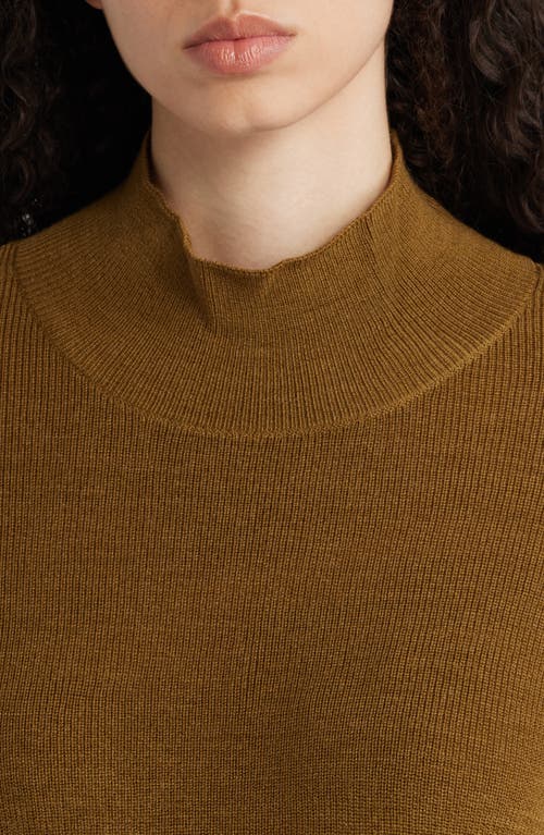 Shop Eileen Fisher Wool Tunic Sweater In Gold Leaf