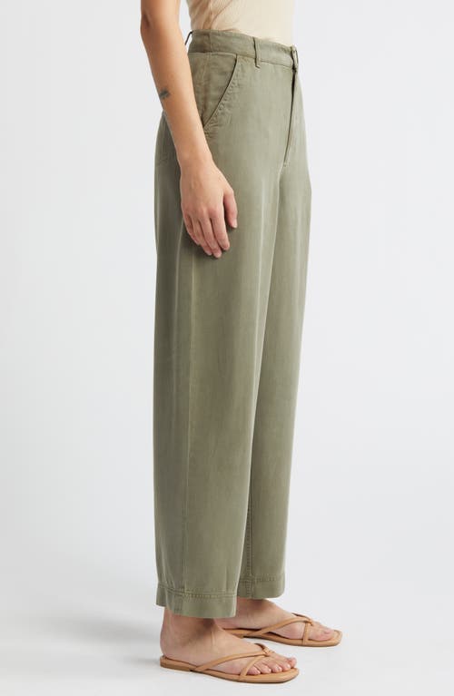 Shop Treasure & Bond Flat Front Straight Leg Pants In Olive Kalamata