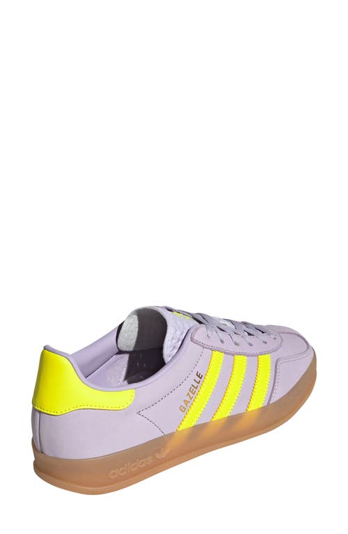 Shop Adidas Originals Adidas Gazelle Indoor Sneaker In Silver/solar Yellow/gum