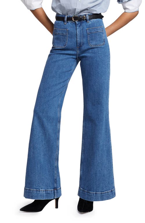 & Other Stories High Waist Flare Jeans in Mid Blue Wash