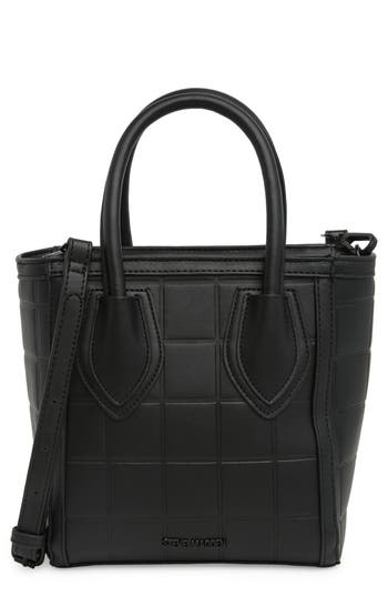 Shop Steve Madden Palm Small Tote Bag In Black/black
