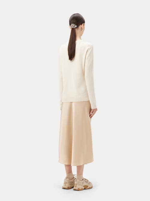 Gobi Cashmere Crew Neck Cardigan In Marshmallow