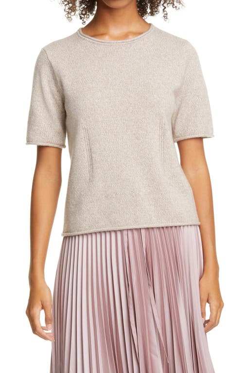 Club Monaco Short Sleeve Cashmere Sweater in Taupe Multi