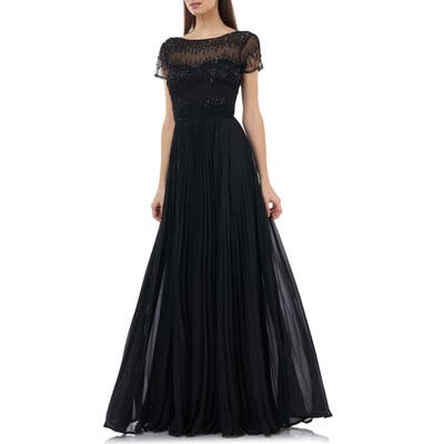 Js Collections Beaded Ballgown, Black