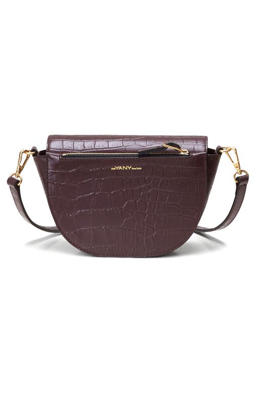 Shop Oryany Lottie Croc Embossed Leather Crossbody Bag In Brown