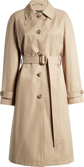 Lauren ralph lauren belted hooded single store breasted trench coat