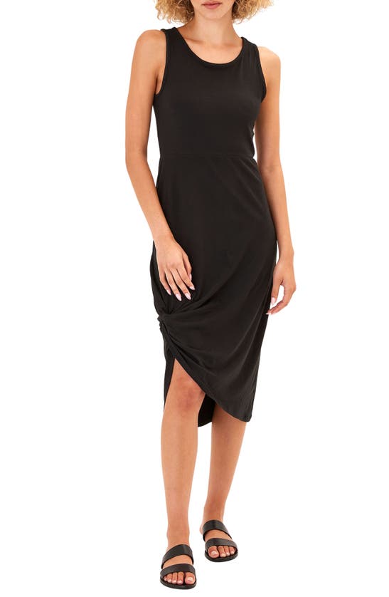 Shop Threads 4 Thought Lula Knotted Sleeveless Jersey Midi Dress In Black