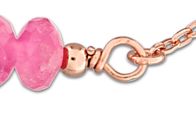 Delmar Beaded Chain Bracelet In Pink Tourmaline