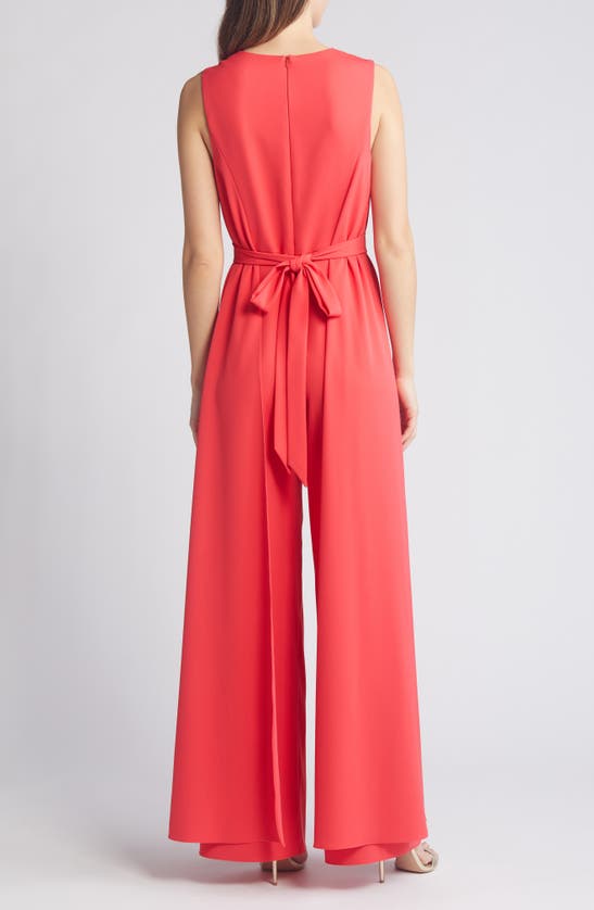 Black Halo Alistar Sleeveless Pleated Wide-leg Jumpsuit In Strawberry