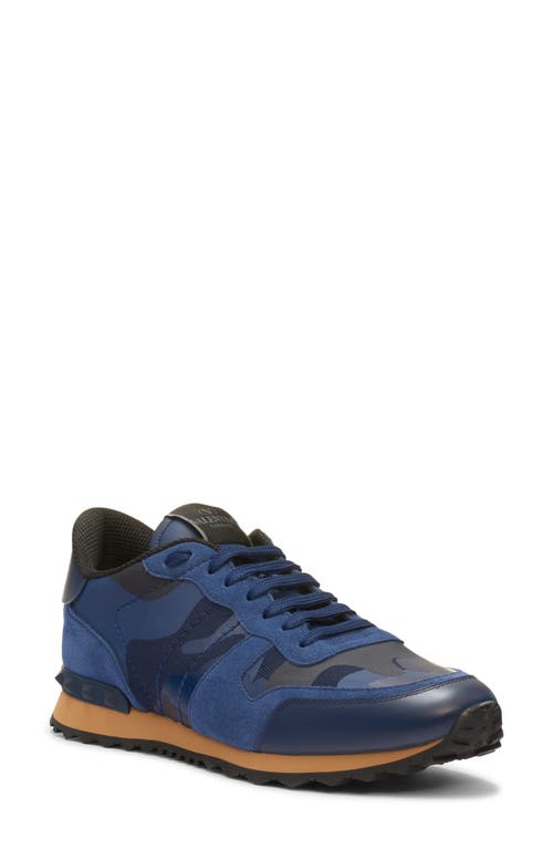 Shop Valentino Garavani Rockrunner Sneaker In Zbm-electric Blue-mar-work