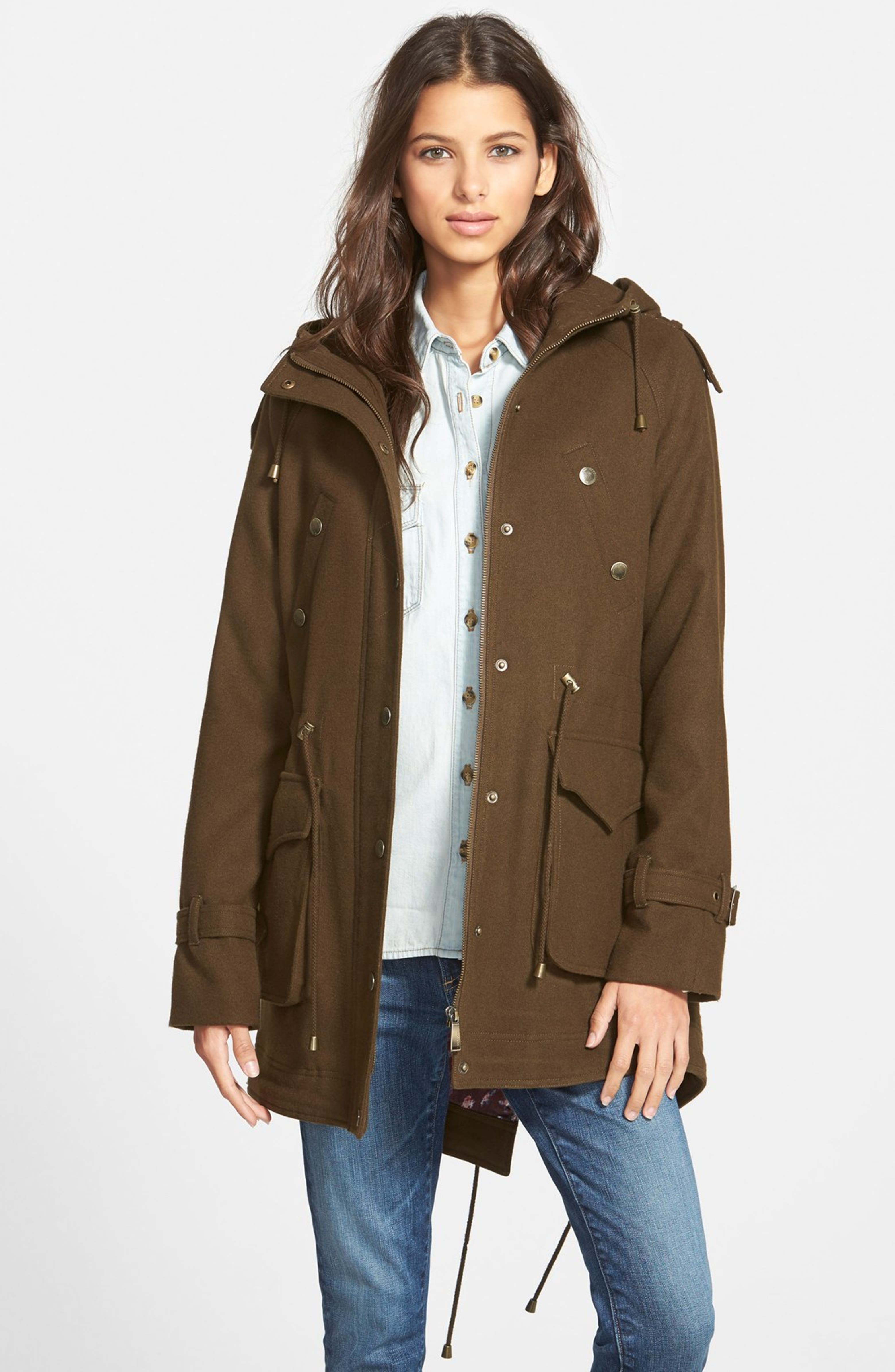 BCBGeneration Hooded Drawstring Coat | Nordstrom