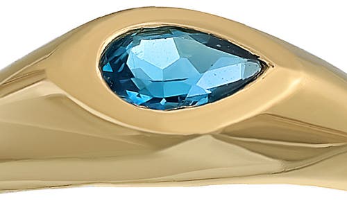 Shop Bony Levy Bezel Stone Ring In 14k Yg - Light Blue Topaz