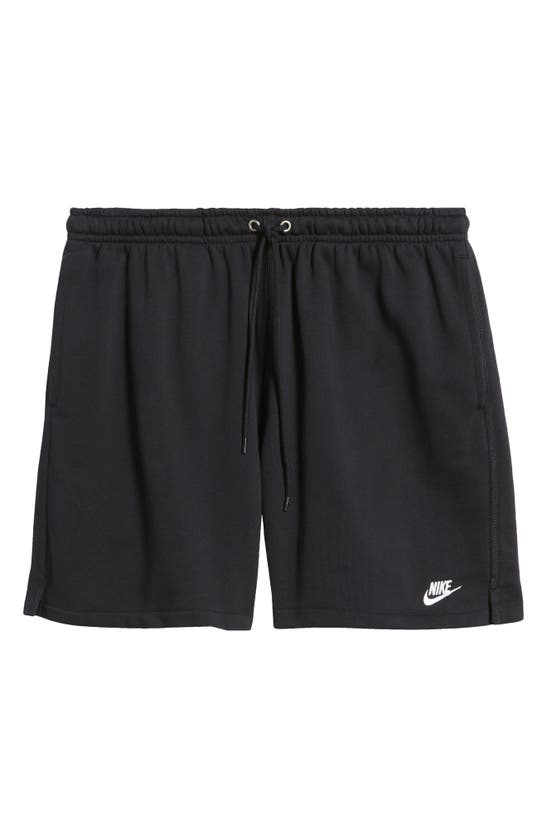 Nike Men's Club French Terry Flow Shorts In Black/ Black/ White