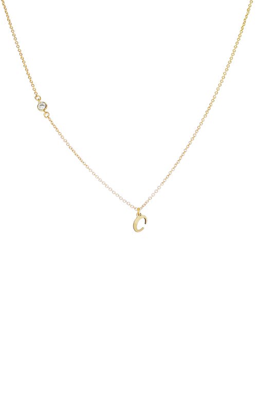 Panacea Initial Pendant Necklace in Gold C at Nordstrom