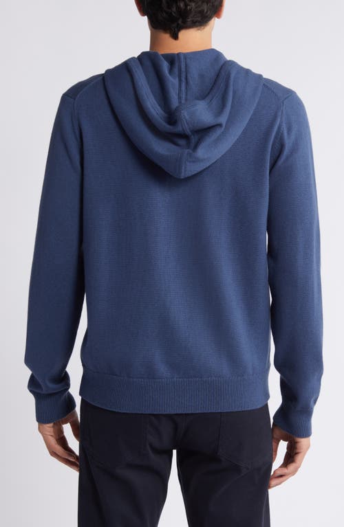 Shop Vince Modern Wool, Cotton & Cashmere Zip-up Hoodie Sweater In Nocturne