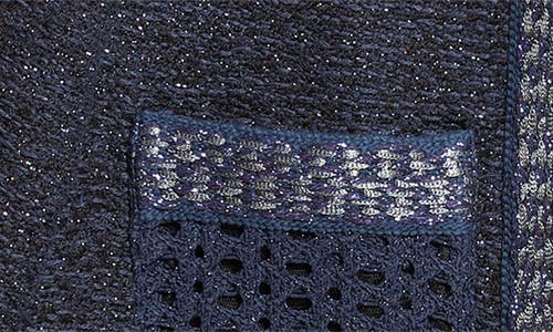 Shop St John St. John Collection Openwork Pocket Metallic Tweed Jacket In Royal Blue/lurex Multi