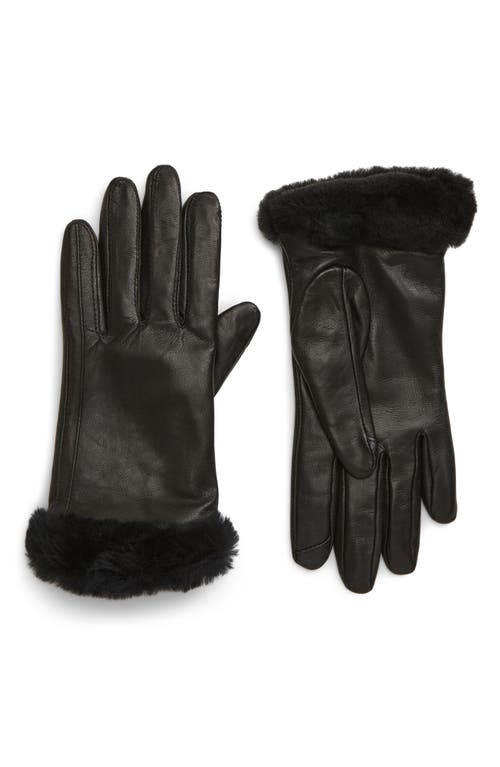 UGG(R) Genuine Shearling Leather Tech Gloves in Black