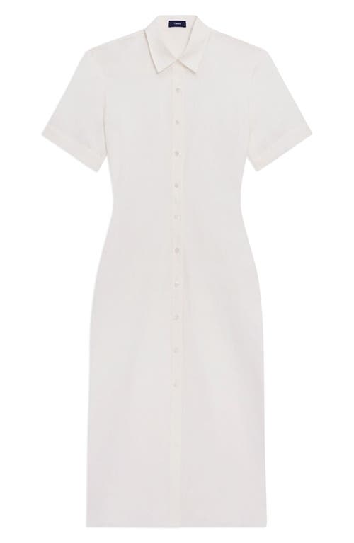 Shop Theory Galena Linen Maxi Shirtdress In White