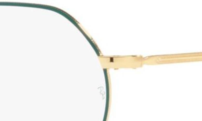Ray Ban Unisex Jack 49mm Hexagonal Optical Glasses In Pale Gold