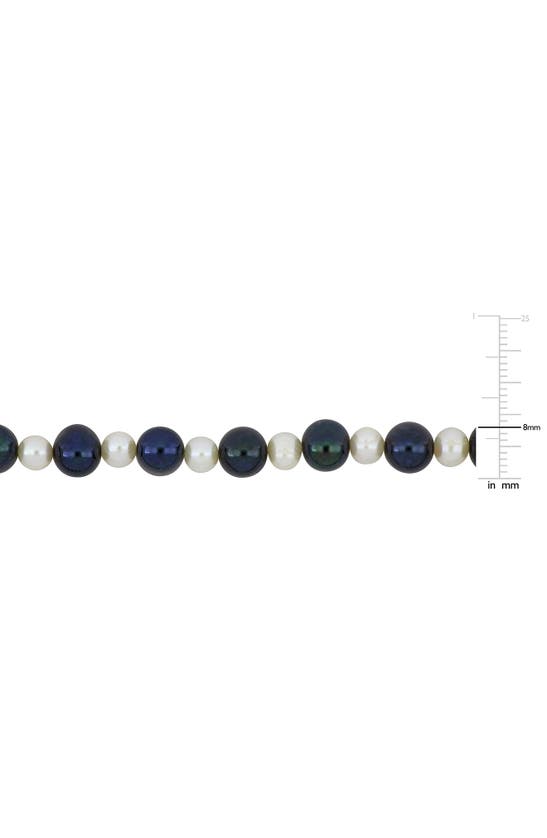 Delmar 5–8mm Black & White Cultured Freshwater Pearl Necklace In Black White Multi