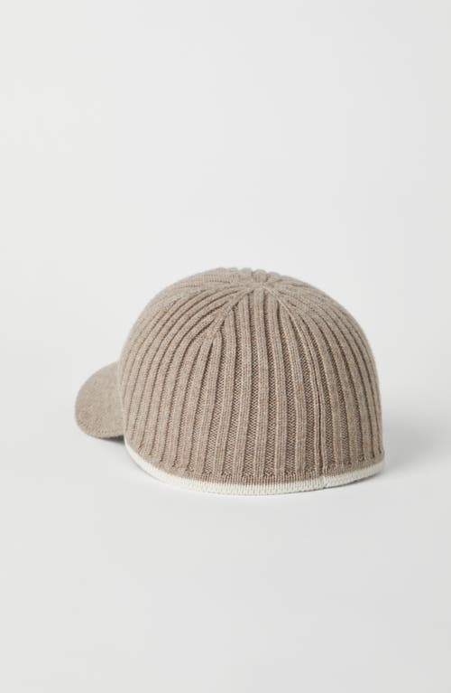 Shop Brunello Cucinelli Baseball Cap With Monili In Dove Grey