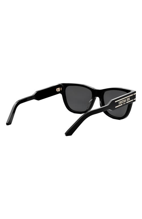 Shop Dior 'signature S6u 54mm Butterfly Sunglasses In Shiny Black/smoke