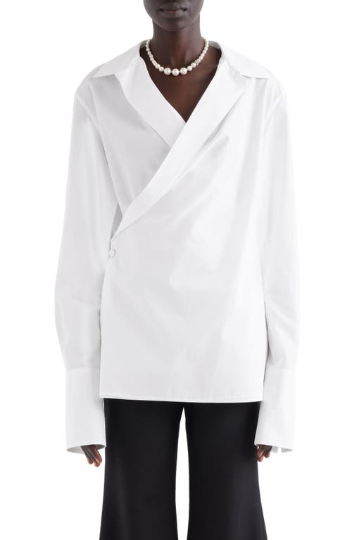 Givenchy Oversize Long Sleeve Cotton Wrap Top White at Nordstrom, Us