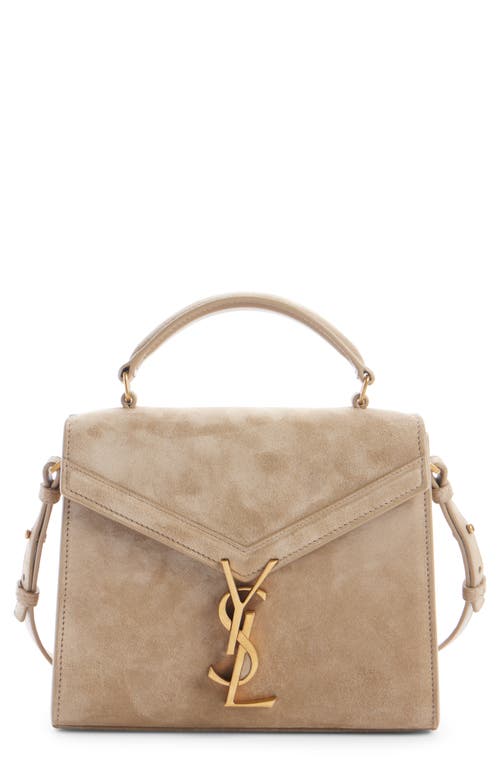 Saint Laurent Mini Cassandra Leather Top Handle Bag in Matt Gold at Nordstrom