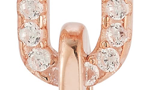 Chloe & Madison Chloe And Madison 14k Rose Gold Plated Cz Paper Clip Link Drop Earrings In Rose Gold