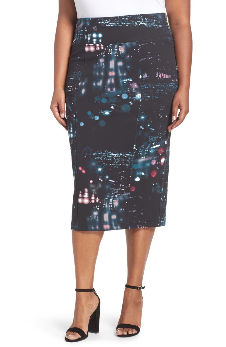 Melissa McCarthy Seven7 Digital Print Ponte Pencil Skirt (Plus Size ...