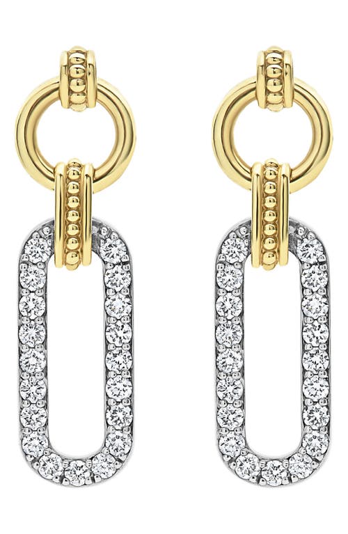 Shop Lagos Signature Caviar Links Drop Earrings In Two-tone