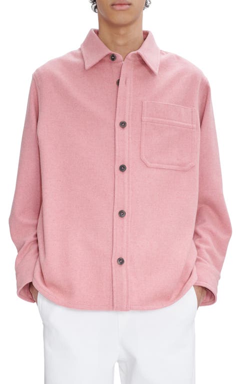 A. P.C. Basile Wool Blend Button-Up Shirt Jacket Faa Pink at Nordstrom,