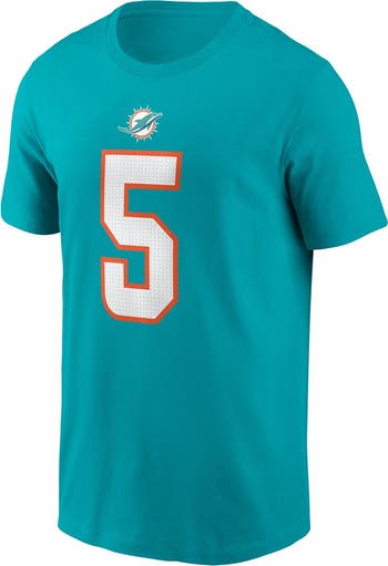 Men's Nike Jalen Ramsey Aqua Miami Dolphins Player Name & Number T-Shirt