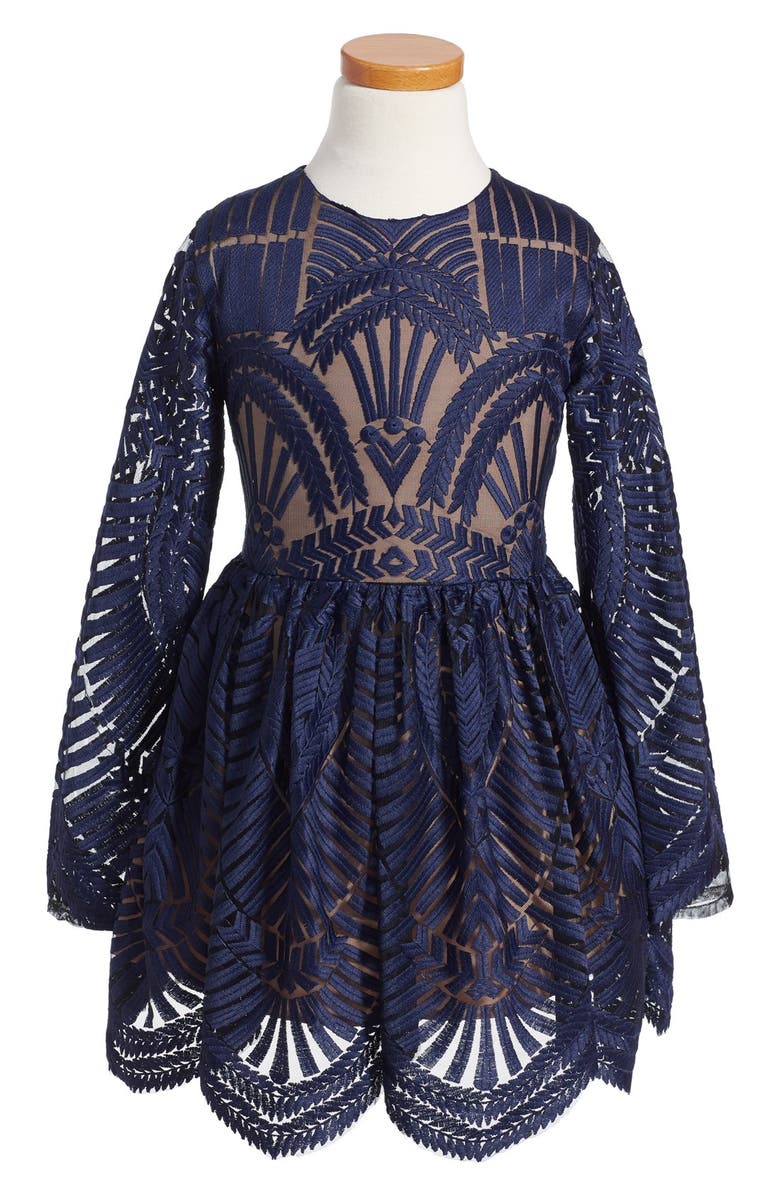 Bardot Junior Embroidered Mesh Dress (Little Girls & Big