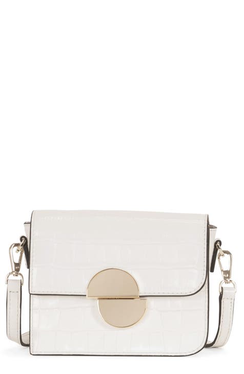 Orbit Croc Embossed Leather Crossbody Bag