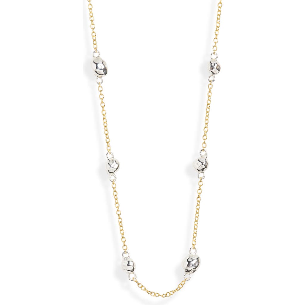 Argento Vivo Sterling Silver Nugget Station Necklace In Gold
