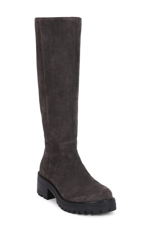 GENTLE SOULS BY KENNETH COLE Brandon Lug Sole Knee High Boot in Charcoal Suede