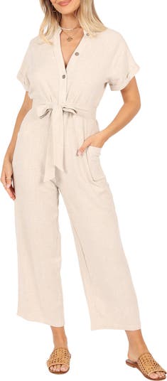 Petal & Pup Archie Tie Waist Linen Jumpsuit | Nordstrom