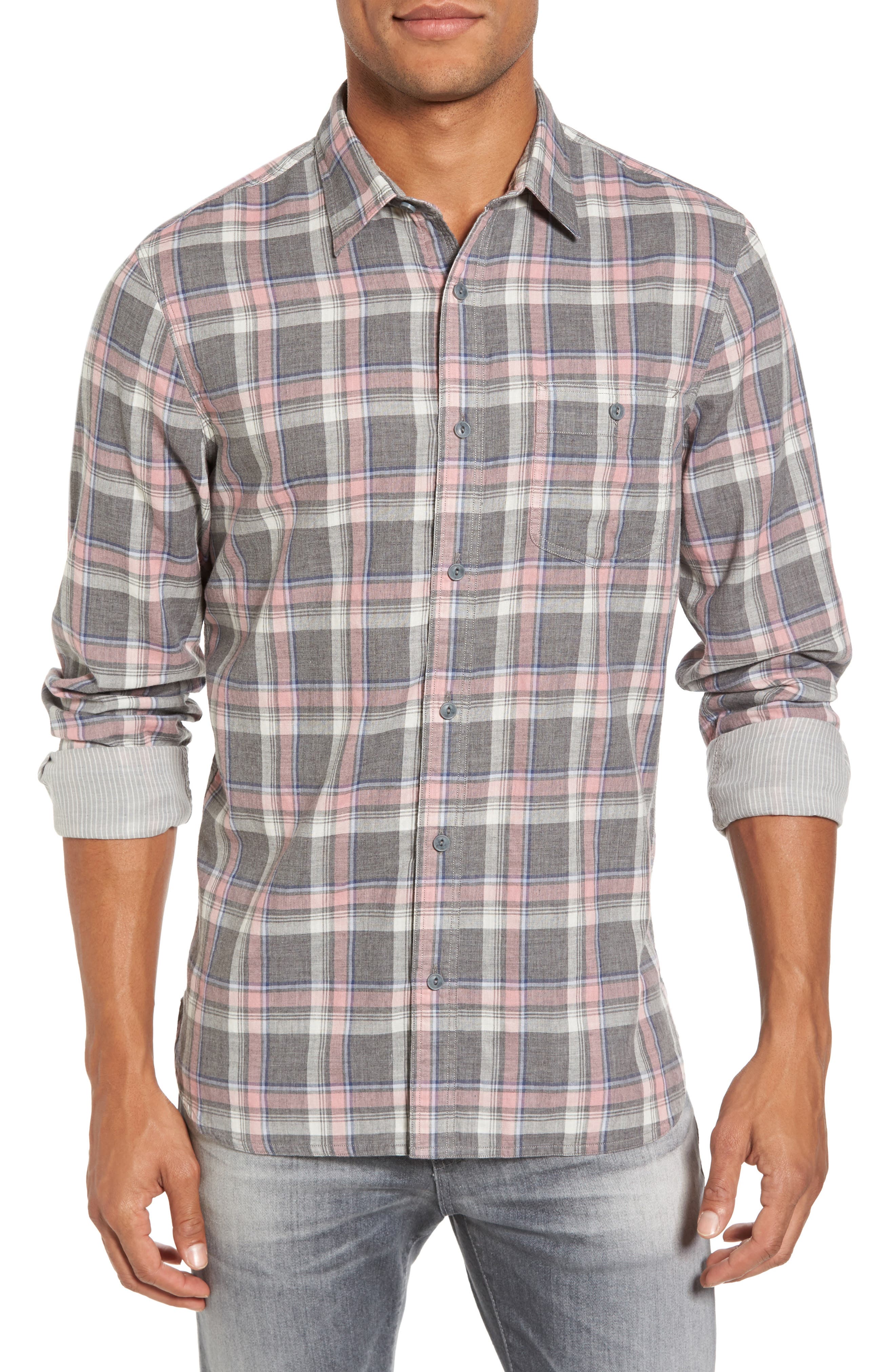 Nordstrom Men's Shop Trim Fit Utility Duofold Sport Shirt Nordstrom
