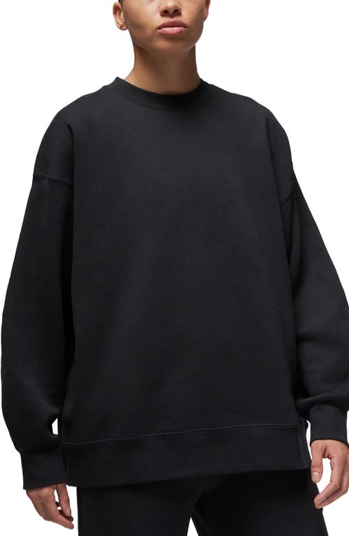 Flight Fleece Oversize Crewneck Sweatshirt in Black