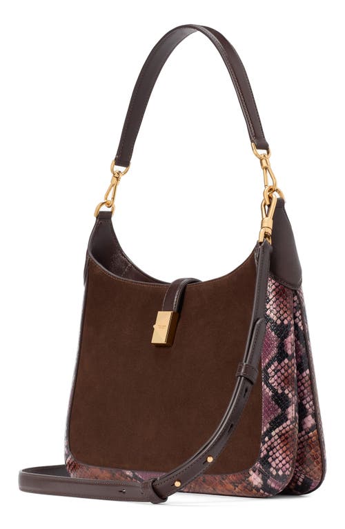 Shop Kate Spade New York Deco Leather Hobo Bag In Brown Multi